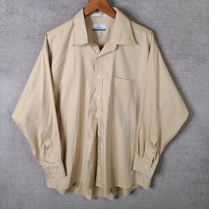 Enro Shirt‎ Mens 18.5 34-35 Beige Ultra Pinpoint Long Sleeve Button Down